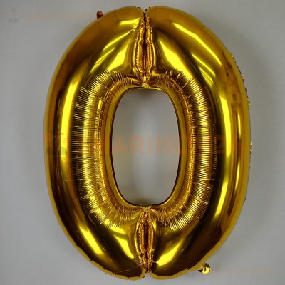 Шар (34''/86 см) Цифра, 0 ЭКО, Золото